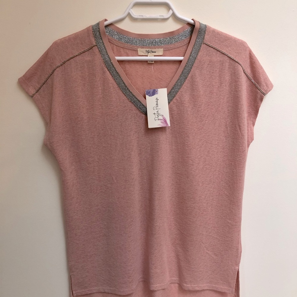 Pink with silver shirt
